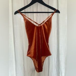 Vintage velvet body suit / one-piece, size small